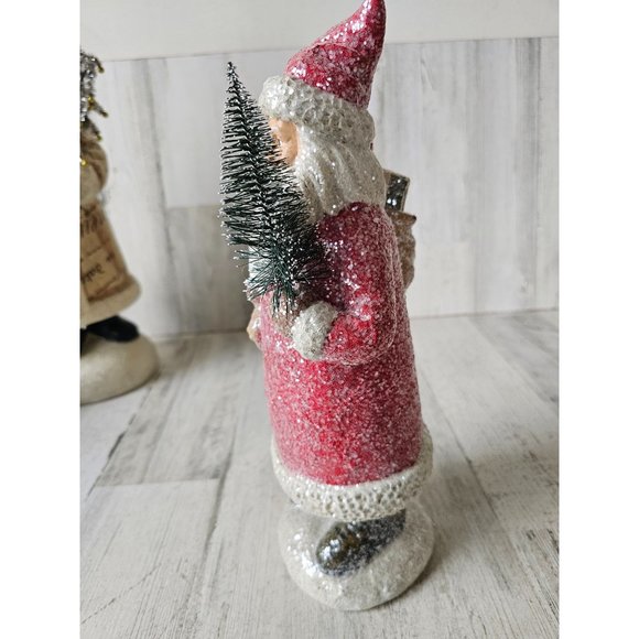 Shabby chic Santa tree presents Xmas decor glitter unique - Picture 2 of 9